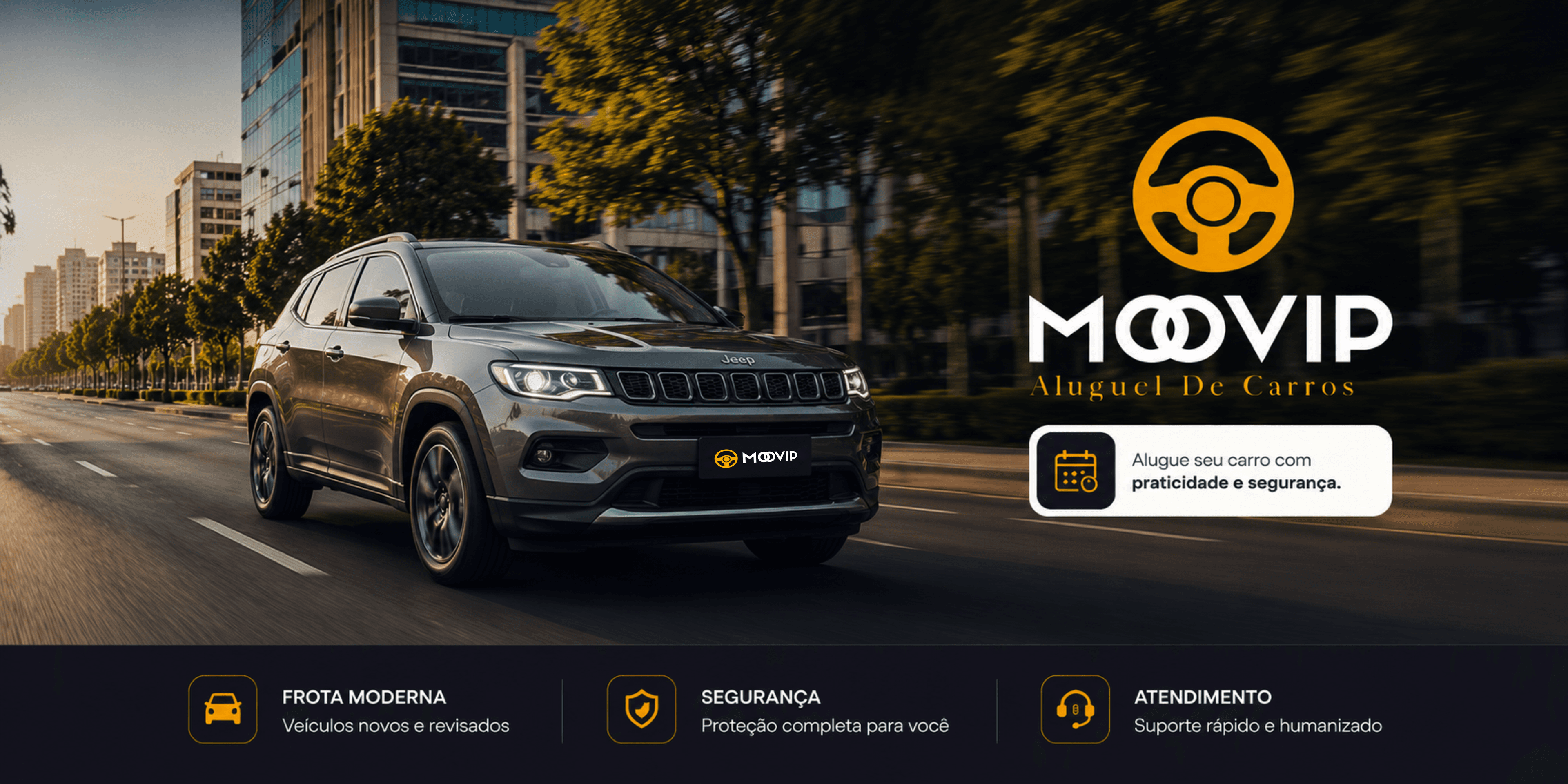 Moovip Auto — SUV azul em movimento
