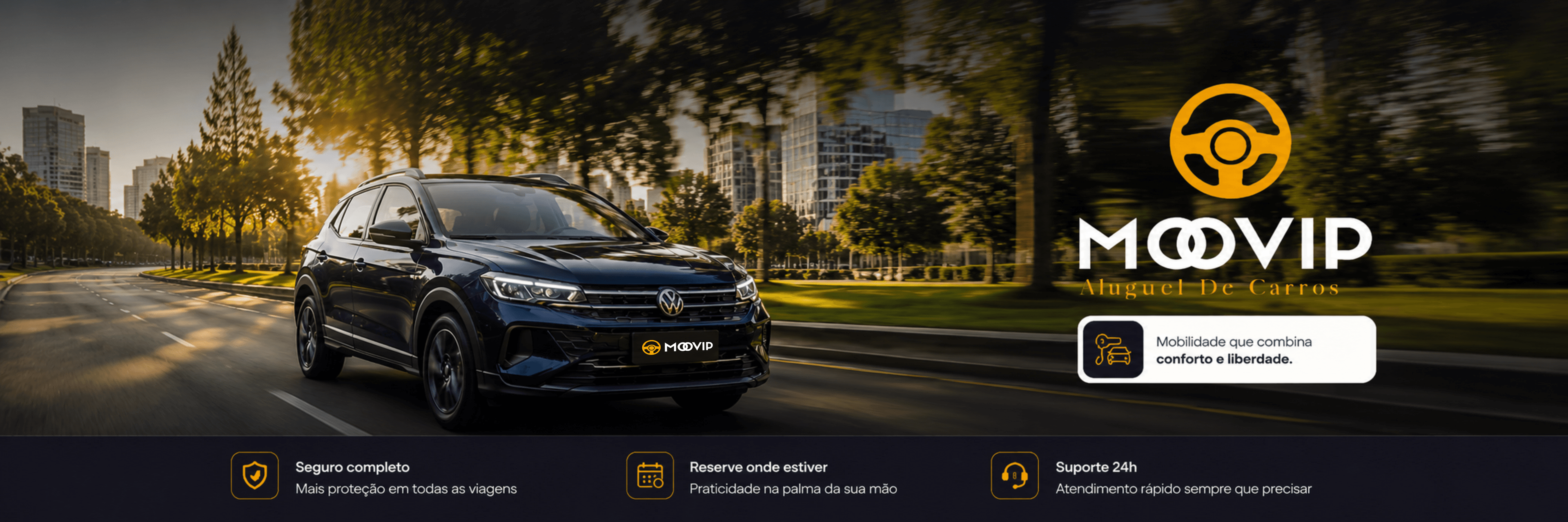 Moovip Auto — SUV escuro em parque urbano